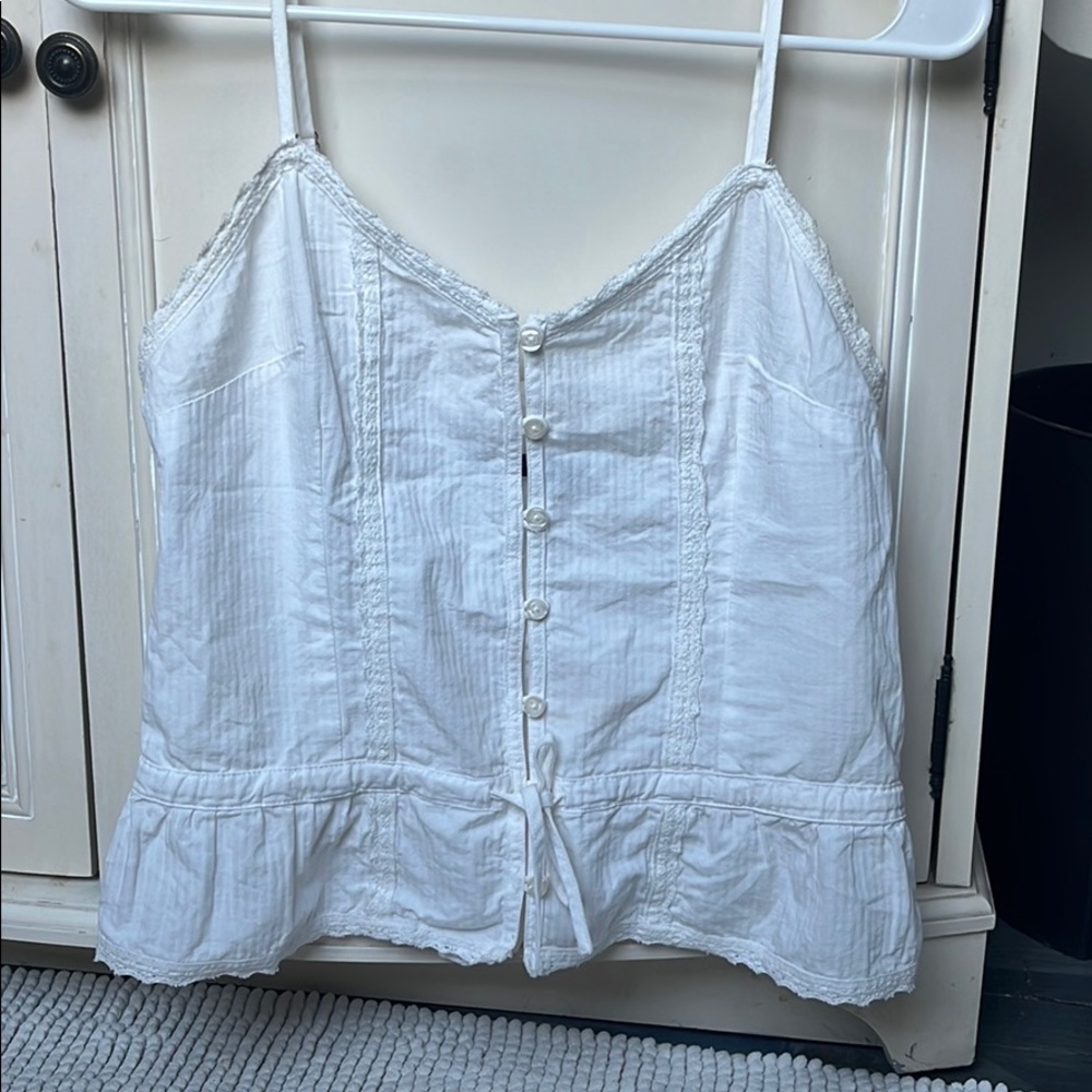 Brandy Melville White Button Up Tank